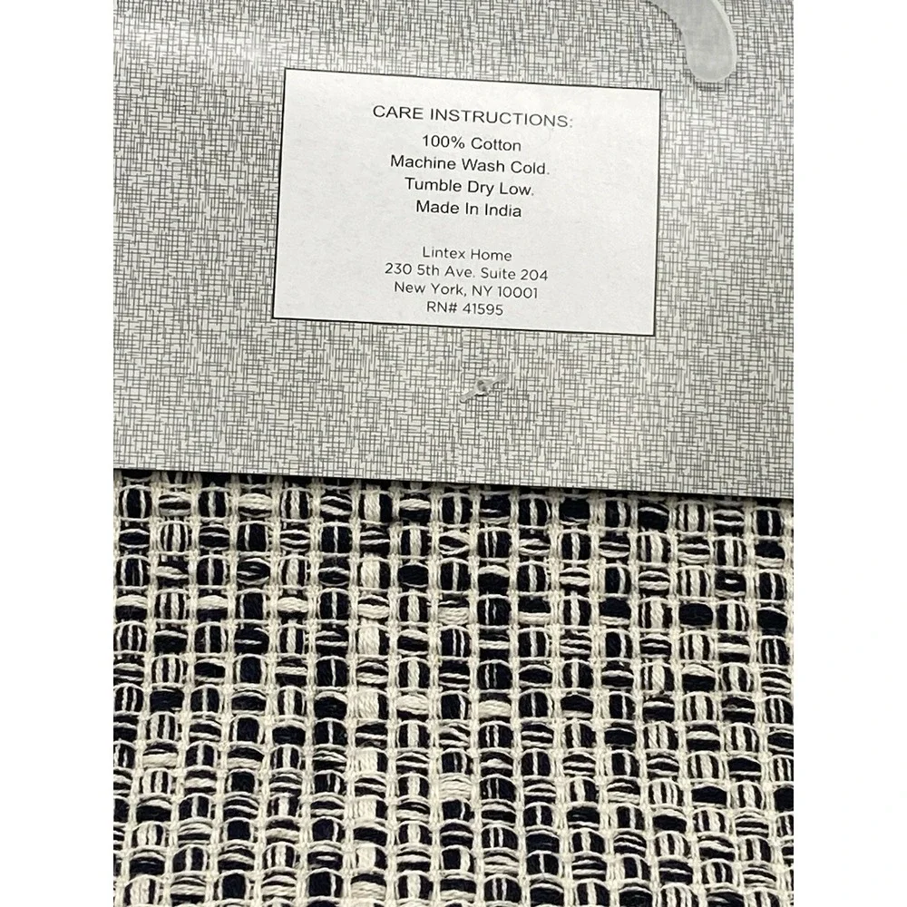 Lintex Home Solana Black Cream Table Runner 13 x 72‎ Woven Cotton